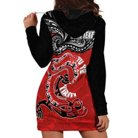Personalised Aotearoa Toitu Te Tiriti Hoodie Dress Taniwha Tribal Motifs LT03 - Polynesian Pride