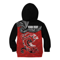 Personalised Aotearoa Toitu Te Tiriti Kid Hoodie Taniwha Tribal Motifs LT03 - Polynesian Pride