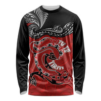 Personalised Aotearoa Toitu Te Tiriti Long Sleeve Shirt Taniwha Tribal Motifs LT03 Unisex Multicolor - Polynesian Pride