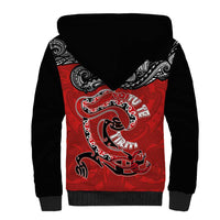 Personalised Aotearoa Toitu Te Tiriti Sherpa Hoodie Taniwha Tribal Motifs LT03 - Polynesian Pride