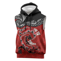 Personalised Aotearoa Toitu Te Tiriti Sleeveless Hoodie Taniwha Tribal Motifs LT03 Multicolor - Polynesian Pride