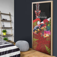 Aotearoa Toitu Te Tiriti Door Cover Waitangi-Honour The Treaty NZ Tuatara and Plants LT03 - Polynesian Pride