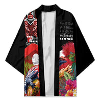 Aotearoa Toitu Te Tiriti Kimono Waitangi-Honour The Treaty NZ Tuatara and Plants LT03 Unisex Multicolor - Polynesian Pride