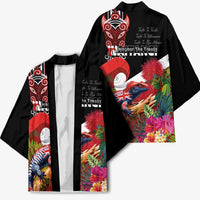 Aotearoa Toitu Te Tiriti Kimono Waitangi-Honour The Treaty NZ Tuatara and Plants LT03 - Polynesian Pride
