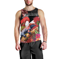 Aotearoa Toitu Te Tiriti Men Tank Top Waitangi-Honour The Treaty NZ Tuatara and Plants LT03 - Polynesian Pride