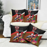 Aotearoa Toitu Te Tiriti Pillow Cover Waitangi-Honour The Treaty NZ Tuatara and Plants LT03 - Polynesian Pride