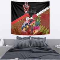 Aotearoa Toitu Te Tiriti Tapestry Waitangi-Honour The Treaty NZ Tuatara and Plants