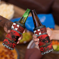Tonga ANZAC Day 4 in 1 Can Cooler Tumbler Gallipoli Lest We Forget-Ngatu Art Tribal LT03 - Polynesian Pride