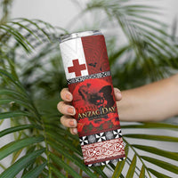 Tonga ANZAC Day Skinny Tumbler Gallipoli Lest We Forget-Ngatu Art Tribal LT03 - Polynesian Pride