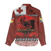 Tonga ANZAC Day Women Casual Shirt Gallipoli Lest We Forget Ngatu Art Tribal LT03 - Polynesian Pride