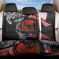 Tonga and New Zealand ANZAC Day Back Car Seat Cover Gallipoli Lest We Forget Ngatu Art Tribal and Maori Tattoo with Fern LT03 One Size Black - Polynesian Pride