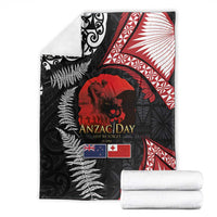 Tonga and New Zealand ANZAC Day Blanket Gallipoli Lest We Forget Ngatu Art Tribal and Maori Tattoo with Fern LT03 - Polynesian Pride