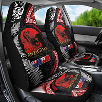 Tonga and New Zealand ANZAC Day Car Seat Cover Gallipoli Lest We Forget Ngatu Art Tribal and Maori Tattoo with Fern LT03 - Polynesian Pride