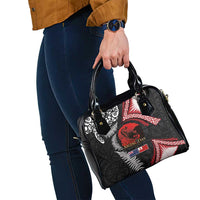 Tonga and New Zealand ANZAC Day Shoulder Handbag Gallipoli Lest We Forget Ngatu Art Tribal and Maori Tattoo with Fern LT03 - Polynesian Pride