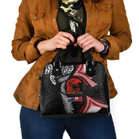 Tonga and New Zealand ANZAC Day Shoulder Handbag Gallipoli Lest We Forget Ngatu Art Tribal and Maori Tattoo with Fern LT03 - Polynesian Pride
