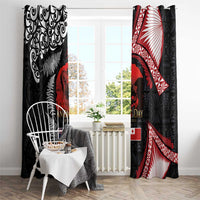 Tonga and New Zealand ANZAC Day Window Curtain Gallipoli Lest We Forget Ngatu Art Tribal and Maori Tattoo with Fern LT03 - Polynesian Pride