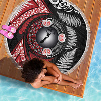 Tonga and New Zealand Together Beach Blanket Ngatu Art Tribal Maori Tattoo and Silver Fern LT03 - Polynesian Pride