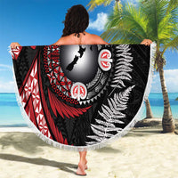 Tonga and New Zealand Together Beach Blanket Ngatu Art Tribal Maori Tattoo and Silver Fern LT03 - Polynesian Pride