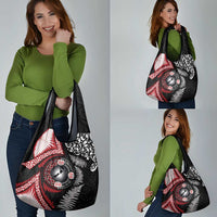 Tonga and New Zealand Together Grocery Bag Ngatu Art Tribal Maori Tattoo and Silver Fern LT03 - Polynesian Pride