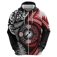 Tonga and New Zealand Together Hoodie Ngatu Art Tribal Maori Tattoo and Silver Fern LT03 - Polynesian Pride