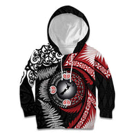 Tonga and New Zealand Together Kid Hoodie Ngatu Art Tribal Maori Tattoo and Silver Fern LT03 Hoodie Black - Polynesian Pride