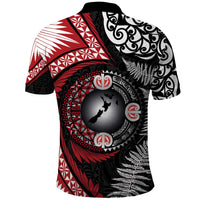 Tonga and New Zealand Together Polo Shirt Ngatu Art Tribal Maori Tattoo and Silver Fern LT03 - Polynesian Pride