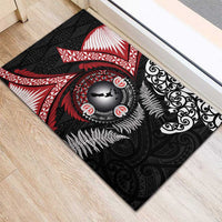 Tonga and New Zealand Together Rubber Doormat Ngatu Art Tribal Maori Tattoo and Silver Fern LT03 - Polynesian Pride