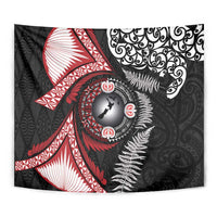 Tonga and New Zealand Together Tapestry Ngatu Art Tribal Maori Tattoo and Silver Fern LT03 - Polynesian Pride
