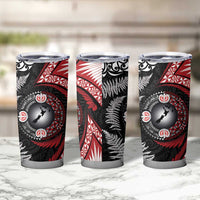 Tonga and New Zealand Together Tumbler Cup Ngatu Art Tribal-Maori Tattoo and Silver Fern LT03 - Polynesian Pride