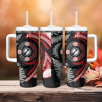 Tonga and New Zealand Together Tumbler With Handle Ngatu Art Tribal-Maori Tattoo and Silver Fern LT03 - Polynesian Pride