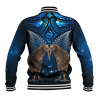New Zealand Maori Matariki Baseball Jacket Hongi Kiwi Bird and Silver Fern LT03 - Polynesian Pride