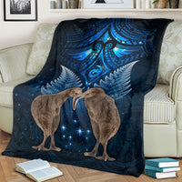 New Zealand Maori Matariki Blanket Hongi Kiwi Bird and Silver Fern LT03 - Polynesian Pride