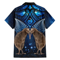 New Zealand Maori Matariki Family Matching Short Sleeve Bodycon Dress and Hawaiian Shirt Hongi Kiwi Bird and Silver Fern LT03 - Polynesian Pride