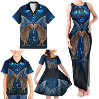 New Zealand Maori Matariki Family Matching Tank Maxi Dress and Hawaiian Shirt Hongi Kiwi Bird and Silver Fern LT03 - Polynesian Pride