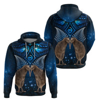 New Zealand Maori Matariki Hoodie Hongi Kiwi Bird and Silver Fern LT03 - Polynesian Pride