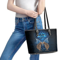 New Zealand Maori Matariki Leather Tote Bag Hongi Kiwi Bird and Silver Fern LT03 - Polynesian Pride
