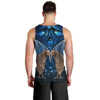 New Zealand Maori Matariki Men Tank Top Hongi Kiwi Bird and Silver Fern LT03 - Polynesian Pride