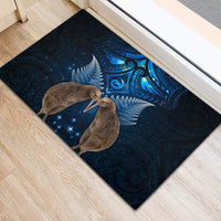 New Zealand Maori Matariki Rubber Doormat Hongi Kiwi Bird and Silver Fern LT03 - Polynesian Pride