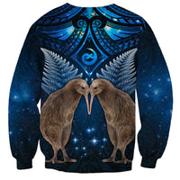New Zealand Maori Matariki Sweatshirt Hongi Kiwi Bird and Silver Fern LT03 - Polynesian Pride