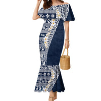 Hawaii Plumeria Tribal Vintage Mermaid Dress Special Blue