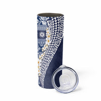 Hawaii Plumeria Tribal Vintage Skinny Tumbler Special Blue LT03 - Polynesian Pride