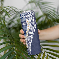 Hawaii Plumeria Tribal Vintage Skinny Tumbler Special Blue LT03 - Polynesian Pride