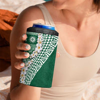 Hawaii Plumeria Tribal Vintage 4 in 1 Can Cooler Tumbler Special Green LT03 - Polynesian Pride