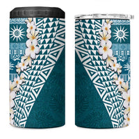 Hawaii Plumeria Tribal Vintage 4 in 1 Can Cooler Tumbler Special Turquoise LT03 One Size: 16 oz Turquoise - Polynesian Pride