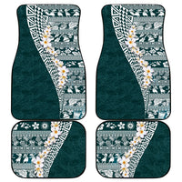 Hawaii Plumeria Tribal Vintage Car Mats Special Turquoise