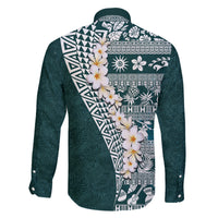 Hawaii Plumeria Tribal Vintage Family Matching Mermaid Dress and Hawaiian Shirt Special Turquoise LT03 - Polynesian Pride