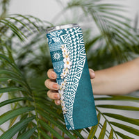Hawaii Plumeria Tribal Vintage Skinny Tumbler Special Turquoise LT03 - Polynesian Pride