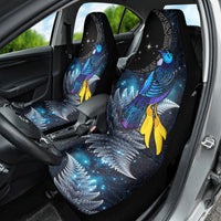 New Zealand Tui Bird Matariki Car Seat Cover Galaxy Fern With Maori Pattern LT03 - Polynesian Pride