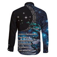 New Zealand Tui Bird Family Matching Tank Maxi Dress and Hawaiian Shirt Matariki Poetry Pattern Galaxy Style LT03 - Polynesian Pride