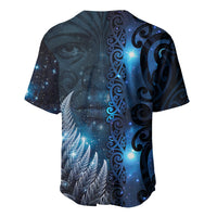 New Zealand Matariki Baseball Jersey The Tribal Maori Face and Silver Fern LT03 - Polynesian Pride